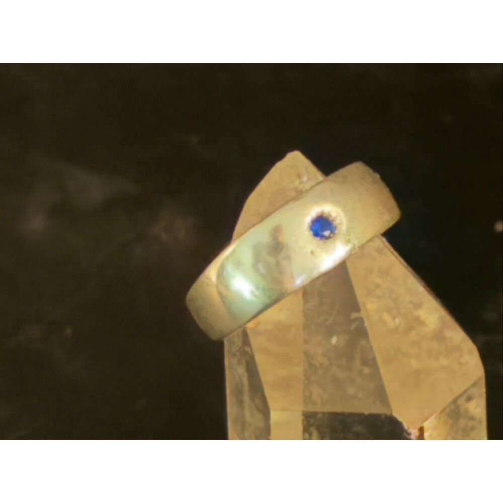 Blue Sapphire and Sterling Silver Ring, size 8, NEW, Handmade
